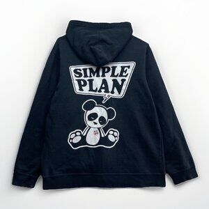 Vintage Y2K 2000s Simple Plan Black Full-zip Hoodie Size S Punk Emo Band Read*